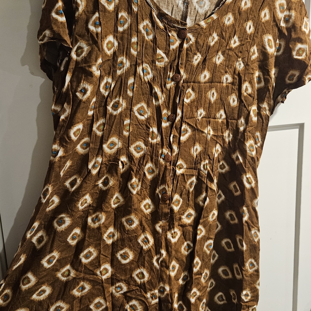 Brown Patterned Jumpsuit - Picture 7 of 7